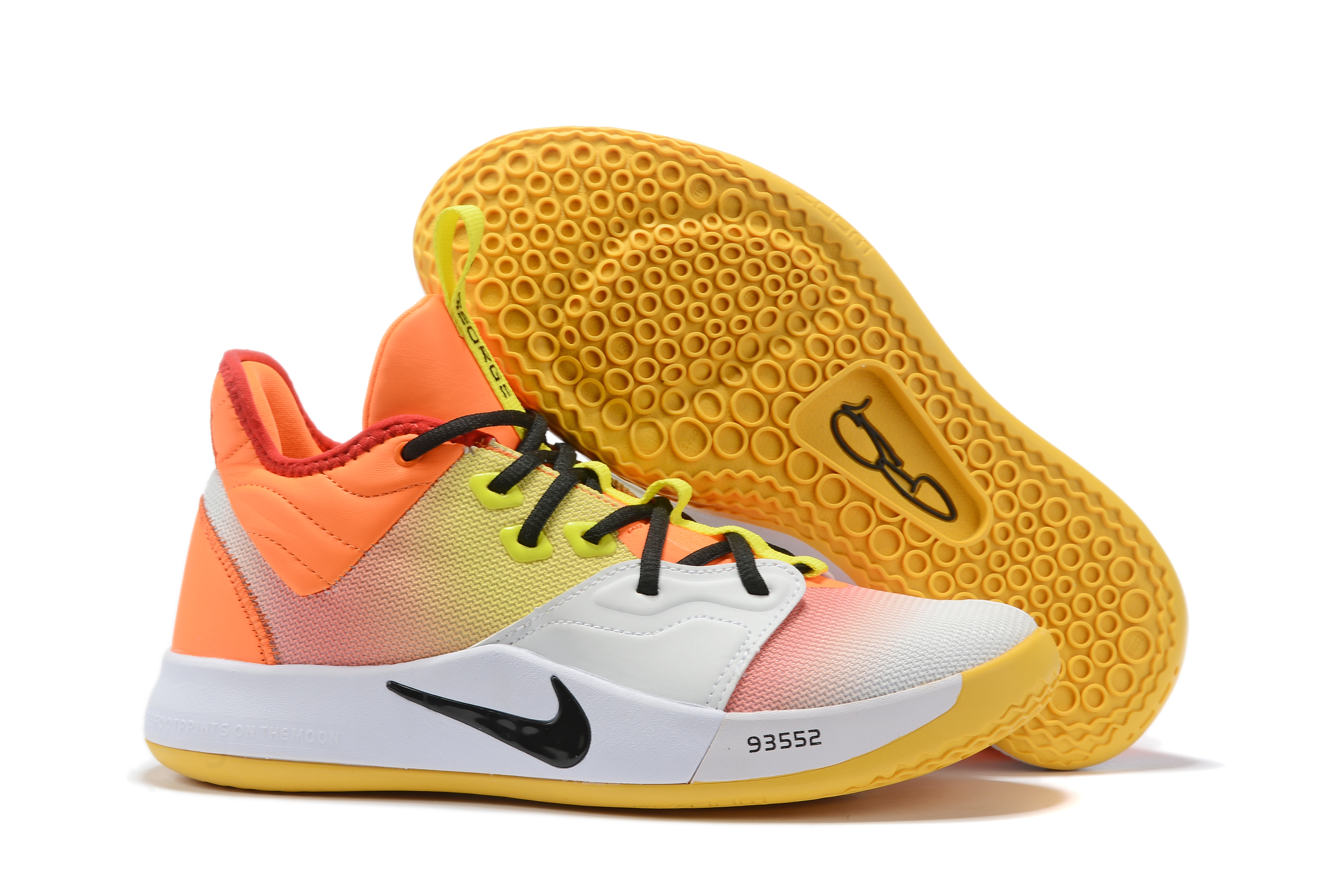 New Nike PG 3 Orange Yellow Black White Shoes